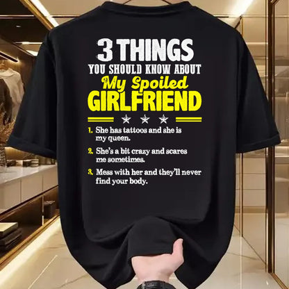 Best Wife Shirt, Wife and Husband Unisex T-Shirt/Hoodie/Sweatshirt HLT00 - 3 Things You Should Know About My Spoiled Girlfriend - Funny Premium T-Shirt