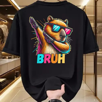 Cute Capybara Shirt, Funny Capybara Unisex T-Shirt/Hoodie/Sweatshirt HLT00 - Funny Dabbing Capy Bruh Teens Youth Kids Meme Rodent Lovers T-Shirt