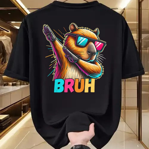 Cute Capybara Shirt, Funny Capybara Unisex T-Shirt/Hoodie/Sweatshirt HLT00 - Funny Dabbing Capy Bruh Teens Youth Kids Meme Rodent Lovers T-Shirt