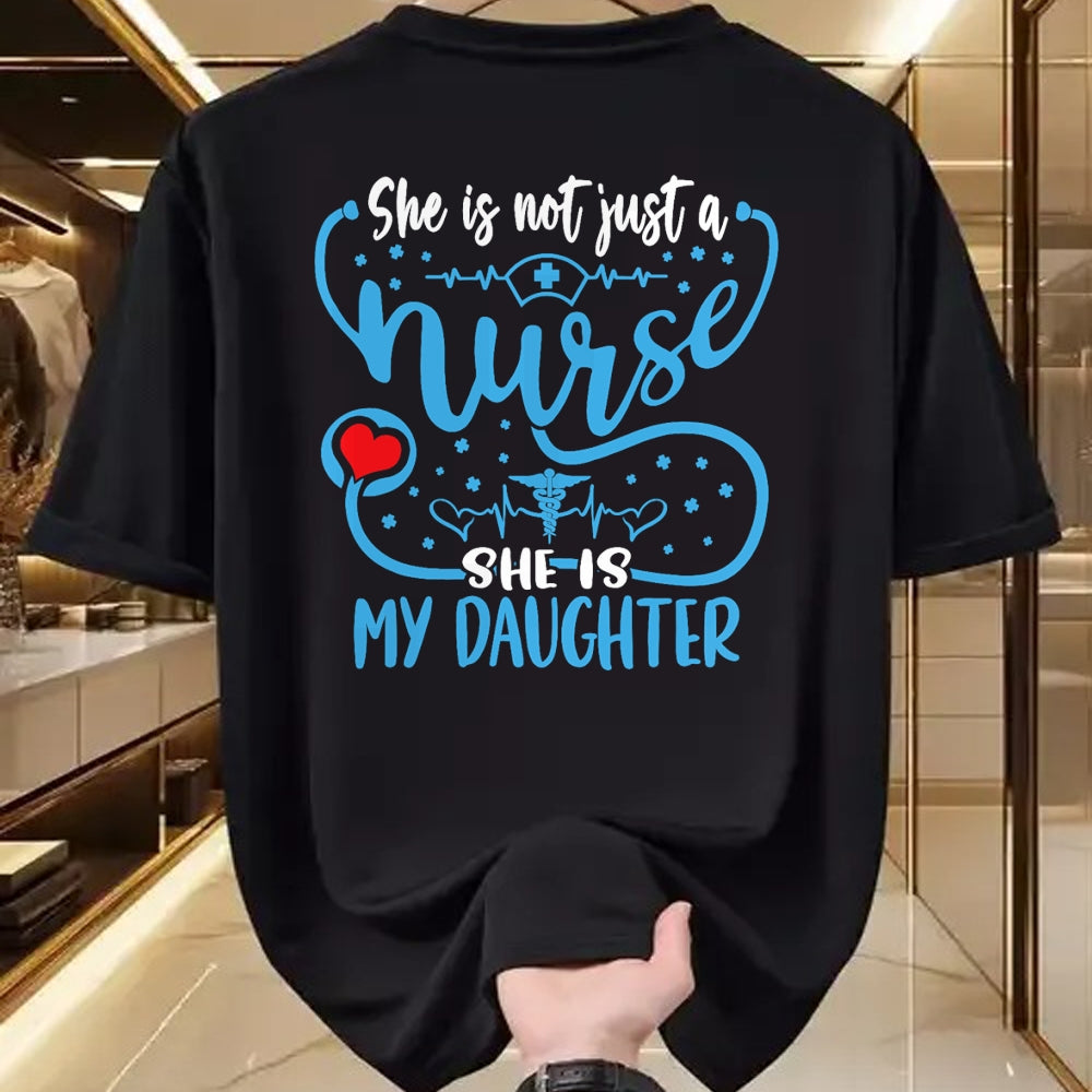 Funny Nurse Shirt, Nurse Unisex T-Shirt/Hoodie/Sweatshirt HLT00 - My Daughter Is A Nurse Proud Nurse's Mom Dad RN LPN Family T-Shirt (5)