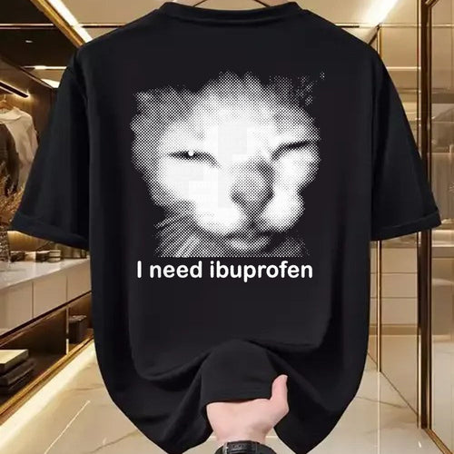 Cat Love Shirt, Funny Cat Lover Gift UnisexT-Shirt/Hoodie/Sweatshirt HLT00 - I Need Ibuprofen Funny Vintage Graphic Cat Meme T-Shirt