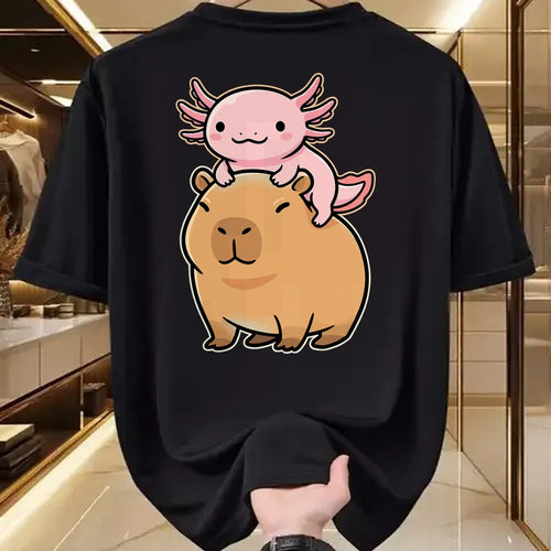 Cute Capybara Shirt, Funny Capybara Unisex T-Shirt/Hoodie/Sweatshirt HLT00 - Capybara Axolotl Kawaii Animal T-Shirt