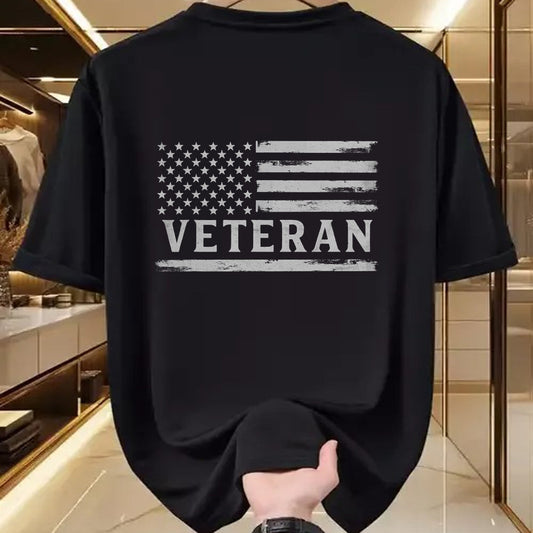 Proud Veteran Shirt, Funny Veteran UnisexT-Shirt/Hoodie/Sweatshirt HLT00 - Veteran Grey Vintage USA Flag Father_s Day Patriot T-Shirt