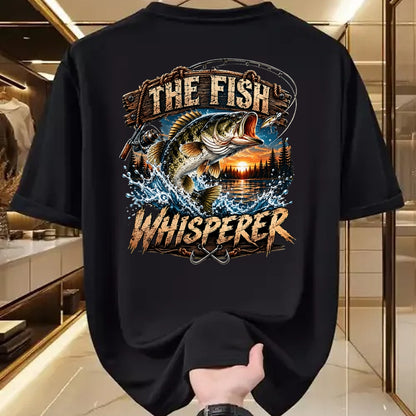 Funny Fishing Shirt, Gift For Fishing Lover Unisex T-Shirt/Hoodie/Sweatshirt HLT00 - The Fish Whisperer Funny Bass Fishing Sunset Angler T-Shirt