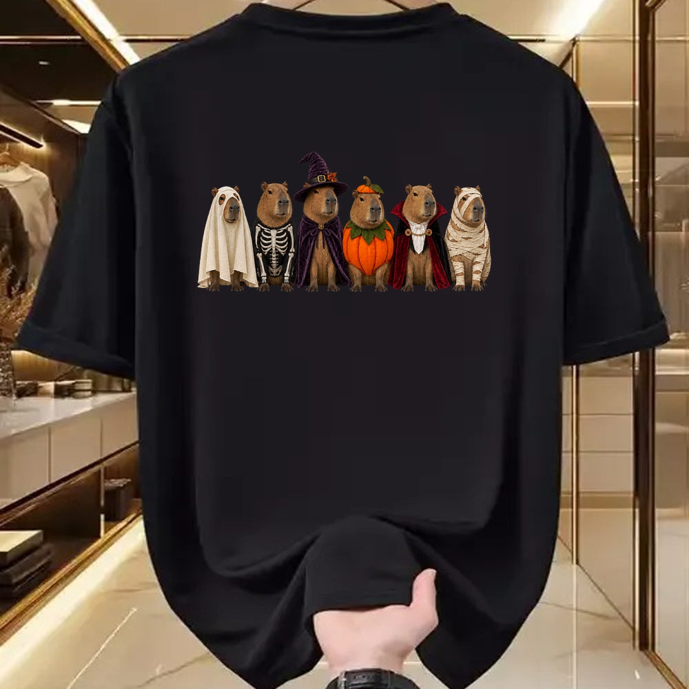 Cute Capybara Shirt, Funny Capybara Unisex T-Shirt/Hoodie/Sweatshirt HLT00 - Funny Capybara Halloween Costumes Ghost Pumpkin Skeleton T-Shirt
