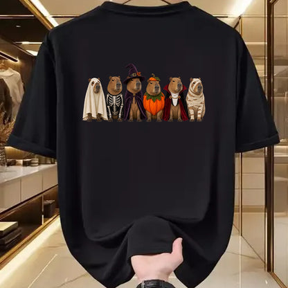Cute Capybara Shirt, Funny Capybara Unisex T-Shirt/Hoodie/Sweatshirt HLT00 - Funny Capybara Halloween Costumes Ghost Pumpkin Skeleton T-Shirt