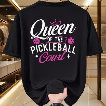 Funny Pickleball Shirt, Pickleball Lover Unisex T-Shirt/Hoodie/Sweatshirt HLT00 - Queen Of The Pickleball Court - Pickleballers Sports Lover T-Shirt