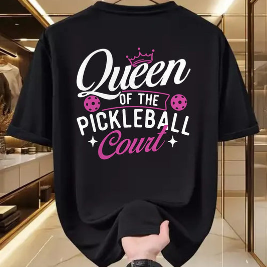 Funny Pickleball Shirt, Pickleball Lover Unisex T-Shirt/Hoodie/Sweatshirt HLT00 - Queen Of The Pickleball Court - Pickleballers Sports Lover T-Shirt