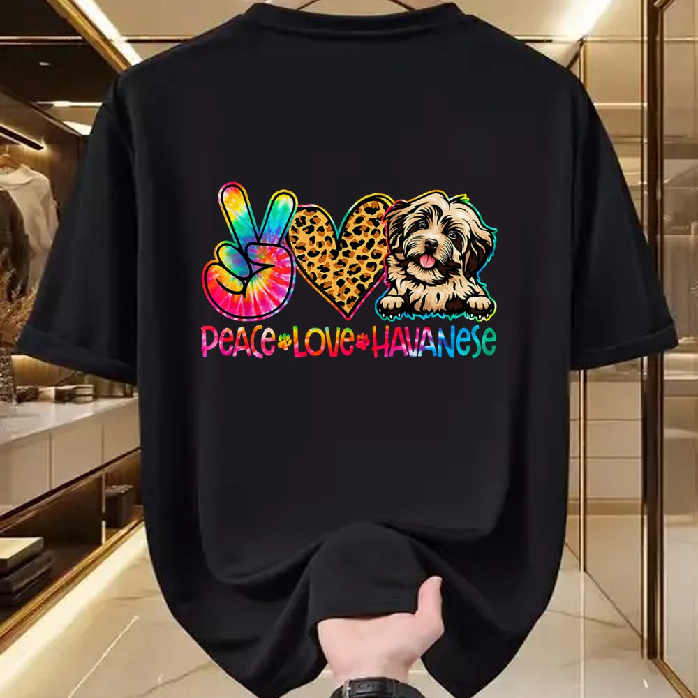Dog Love Shirt, Dog Lover Gift T-Shirt/Hoodie/Sweatshirt HLT00 - Peace Love Havanese Tie Dye Dog Lover T-Shirt