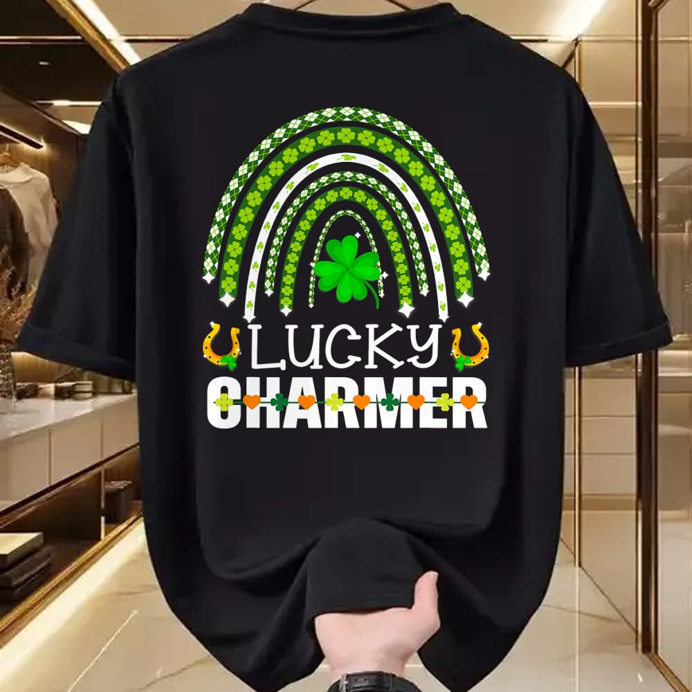 Patrick Day Shirts for Family, Funny Patrick Day shirts, st patrick's day Unisex T-Shirt/Hoodie/Sweatshirt HLT00 - Lucky Charmer Funny St Patrick Day  Rainbow Shamrock T-Shirt