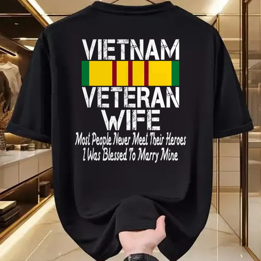 Best Wife Shirt, Wife and Husband Unisex T-Shirt/Hoodie/Sweatshirt HLT00 - Gift for wife T shirt, lucky wife   Vietnam Veteran Wife Gift T-Shirt