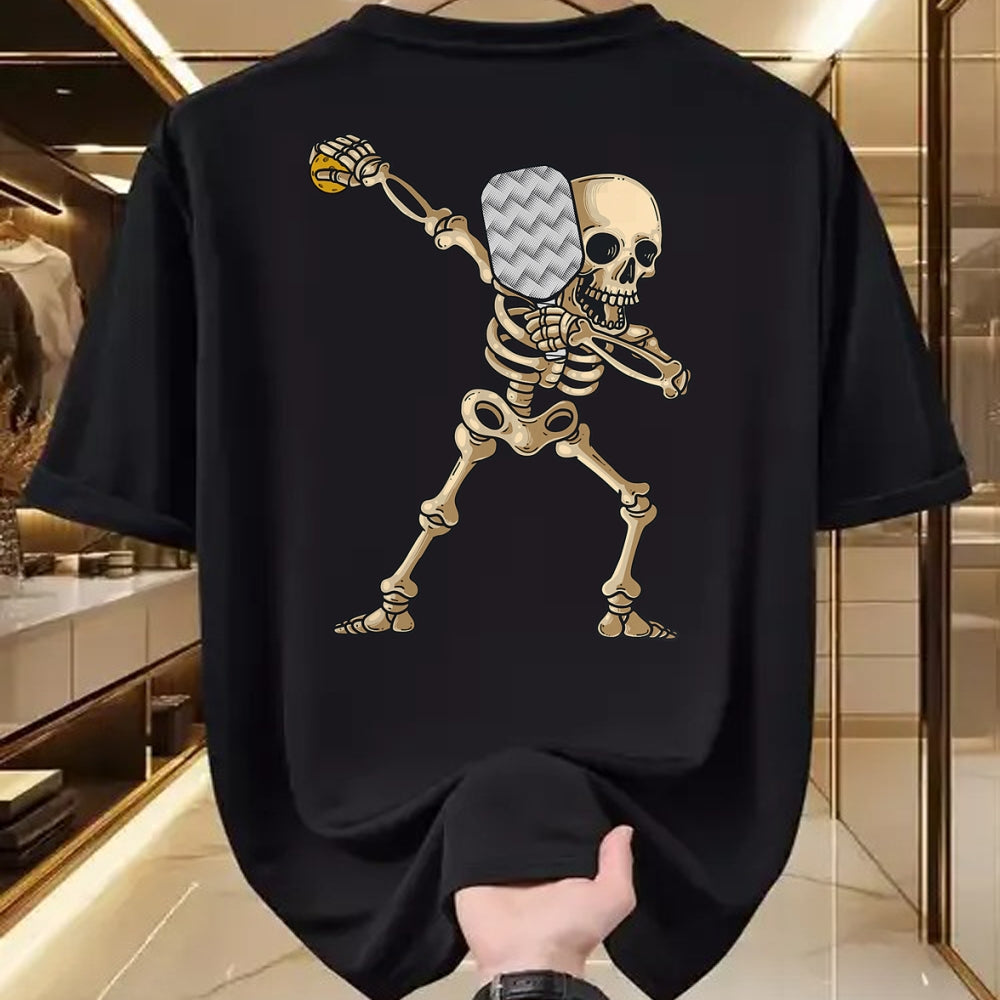 Funny Pickleball Shirt, Pickleball Lover Unisex T-Shirt/Hoodie/Sweatshirt HLT00 - Halloween Pickleball Costume Dabbing Skeleton Pickleballer T-Shirt