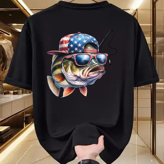 Funny Fishing Shirt, Gift For Fishing Lover Unisex T-Shirt/Hoodie/Sweatshirt HLT00 - American Flag Fishing T-Shirt- Funny Fisherman Gift T-Shirt