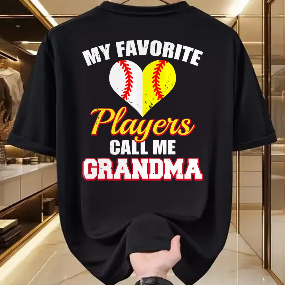 Best Grandma Shirt, Proud Grandma Unisex T-Shirt/Hoodie/Sweatshirt HLT00 - My Favorite Baseball Softball Players Call Me Grandma T-Shirt (1)