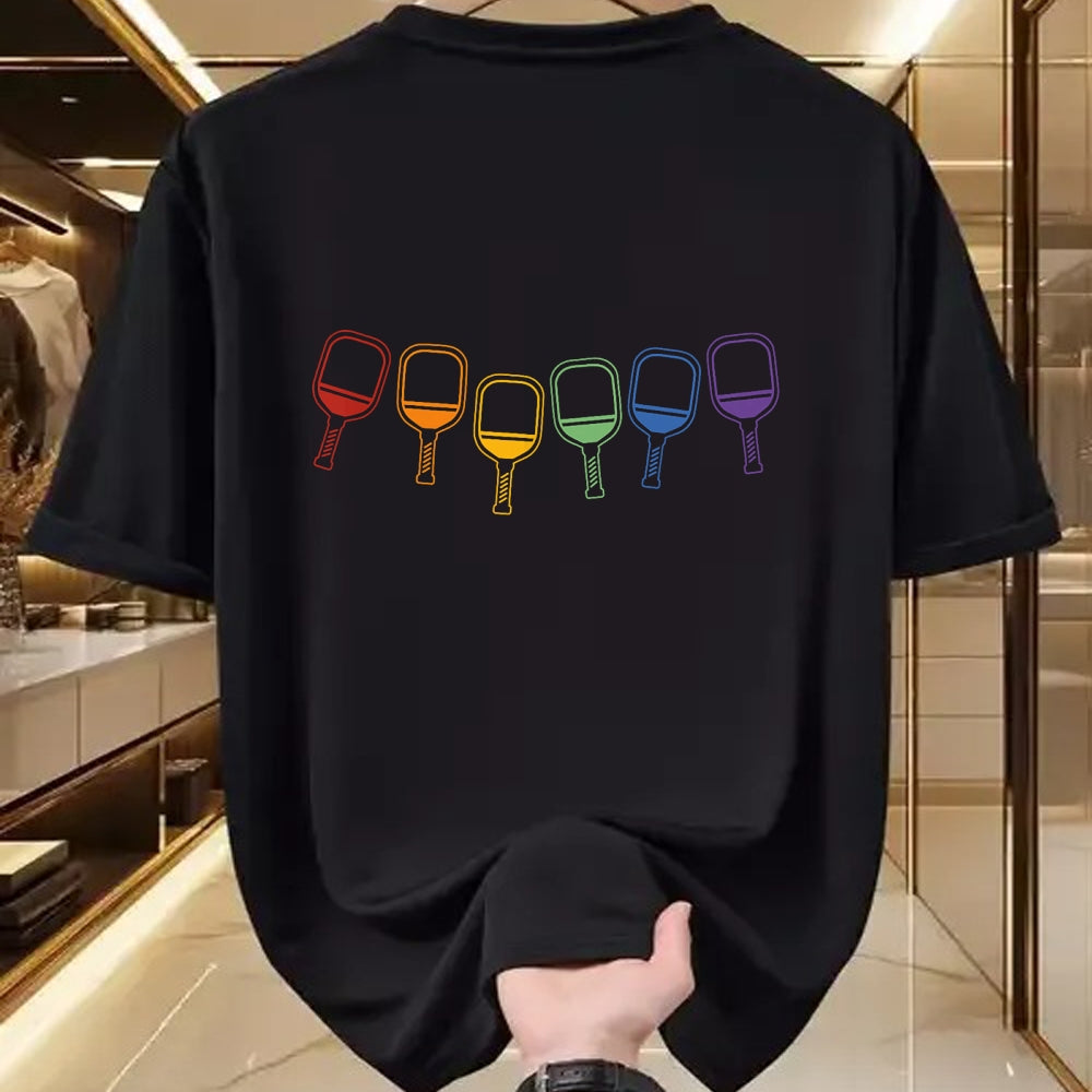 Funny Pickleball Shirt, Pickleball Lover Unisex T-Shirt/Hoodie/Sweatshirt HLT00 - Pickleball Gay Pride Rainbow Pickleball T-Shirt