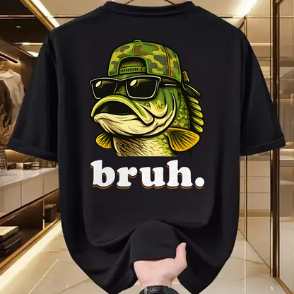 Funny Fishing Shirt, Gift For Fishing Lover Unisex T-Shirt/Hoodie/Sweatshirt HLT00 - Bruh Fishing Camo Bass Fish Funny Boys Kids Camouflage T-Shirt