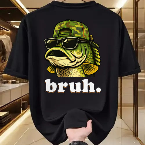 Funny Fishing Shirt, Gift For Fishing Lover Unisex T-Shirt/Hoodie/Sweatshirt HLT00 - Bruh Fishing Camo Bass Fish Funny Boys Kids Camouflage T-Shirt