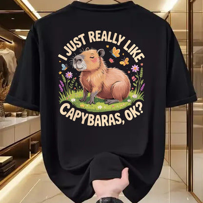 Cute Capybara Shirt, Funny Capybara Unisex T-Shirt/Hoodie/Sweatshirt HLT00 - Funny Capybara Art for Men Women Kids Capy Rodent Capybara T-Shirt (1)