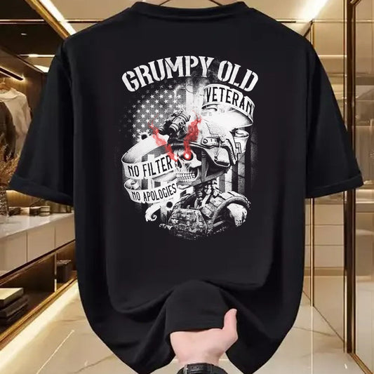 Proud Veteran Shirt, Funny Veteran UnisexT-Shirt/Hoodie/Sweatshirt HLT00 - Grumpy Old Veteran Funny Patriotic Military Humor Design T-Shirt