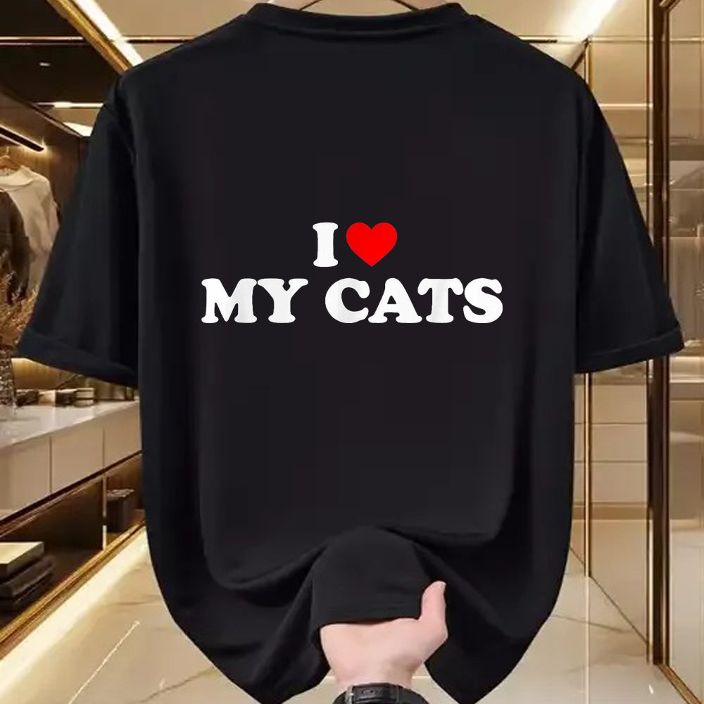 Cat Love Shirt, Funny Cat Lover Gift UnisexT-Shirt/Hoodie/Sweatshirt HLT00 - I Love My Cats T-Shirt, Women, Black, X-Small (1)