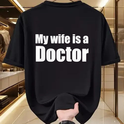 Best Doctor Shirt, Funny Doctor UnisexT-Shirt/Hoodie/Sweatshirt HLT00 - Funny My Wife is a Doctor Shirt for Husband T-Shirt, Men, Black, 3X-Large