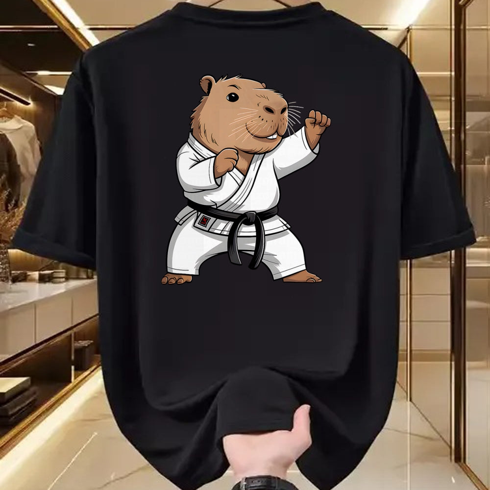 Cute Capybara Shirt, Funny Capybara Unisex T-Shirt/Hoodie/Sweatshirt HLT00 - Martial Arts Capybara Funny Karate Taekwondo Jiu Jitsu Judo T-Shirt