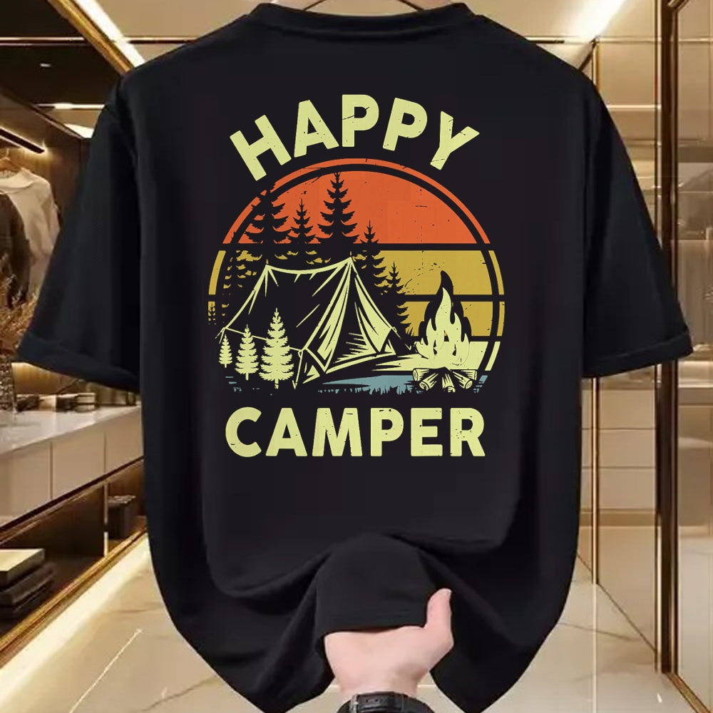 Funny Camping Shirt, Gift For Camping Lover Unisex T-Shirt/Hoodie/Sweatshirt HLT00 - One Happy Camper Toddler Boy Funny Camping Campfire Puns T-Shirt