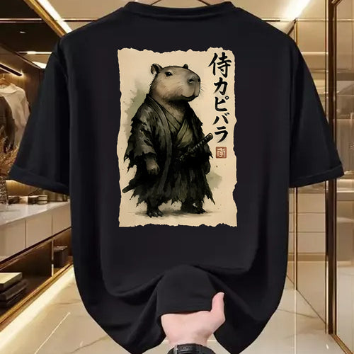 Cute Capybara Shirt, Funny Capybara Unisex T-Shirt/Hoodie/Sweatshirt HLT00 - Capybara Samurai Japanese Warrior Graphic Anime Ukiyo-e Art T-Shirt