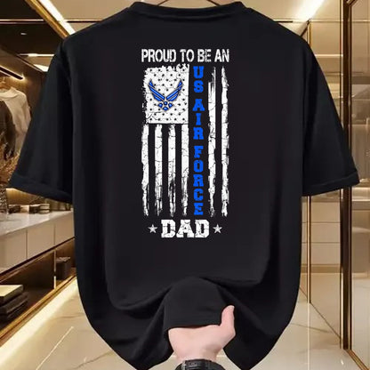 Gift for Dad Shirt, Funny Dad Unisex T-Shirt/Hoodie/Sweatshirt HLT00 – Vintage USA Flag Proud To Be An US Air Force Dad T-Shirt