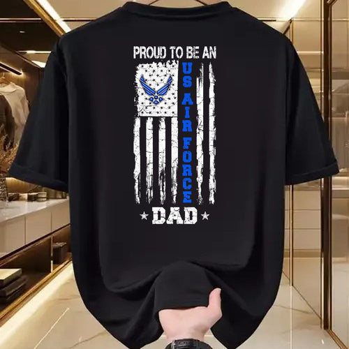 Gift for Dad Shirt, Funny Dad Unisex T-Shirt/Hoodie/Sweatshirt HLT00 – Vintage USA Flag Proud To Be An US Air Force Dad T-Shirt