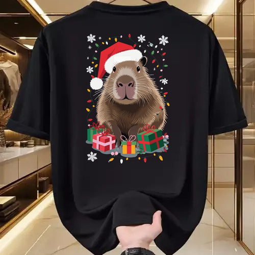 Cute Capybara Shirt, Funny Capybara Unisex T-Shirt/Hoodie/Sweatshirt HLT00 - Capybara Christmas Long Sleeve T-Shirt (5)