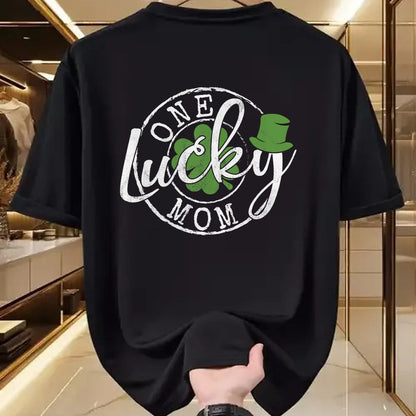 Gift for Mom Shirt, Funny Mom Unisex T-Shirt/Hoodie/Sweatshirt HLT00 - One Lucky Mom Funny Mother Irish Clovers St Patricks Day T-Shirt
