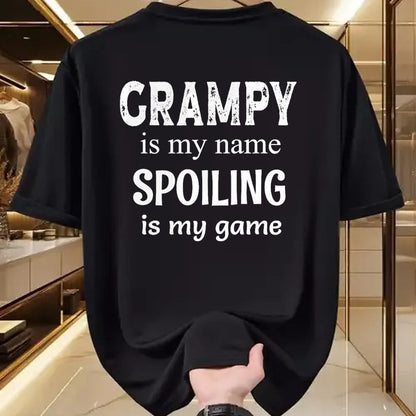 Best Grandpa Shirt, Proud Grandpa Unisex T-Shirt/Hoodie/Sweatshirt HLT00 - Grampy Is My Name Spoiling Is My Game Grandfather Grandpa T-Shirt