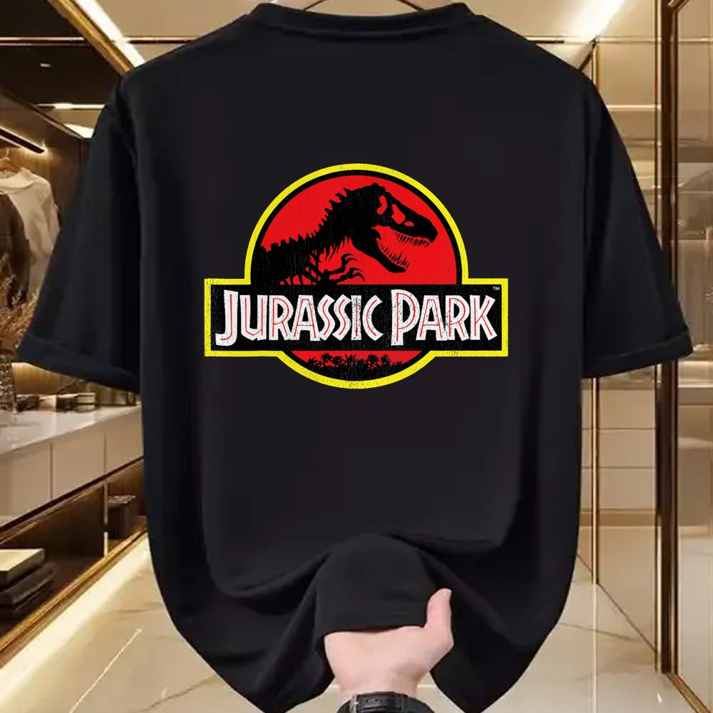 Best Dinosaur Lover Shirt, Funny Dinosaur UnisexT-Shirt/Hoodie/Sweatshirt HLT00 - Jurassic Park Vintage Distressed Logo T-Shirt - Classic Fit, Crew Neck, Short Sleeve, Black