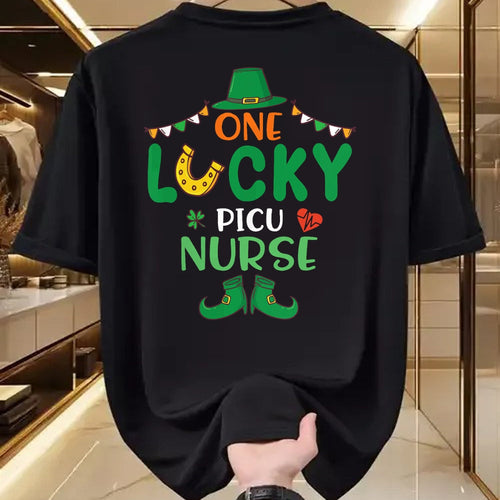 Patrick Day Shirts for Family, Funny Patrick Day shirts, st patrick's day Unisex T-Shirt/Hoodie/Sweatshirt HLT00 - Leprechaun Happy Saint Patrick Day One Lucky PICU Nurse T-Shirt