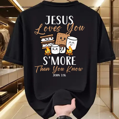 Funny Camping Shirt, Gift For Camping Lover Unisex T-Shirt/Hoodie/Sweatshirt HLT00 - Jesus Loves You S_More Christian Church Camper Camping Lover T-Shirt