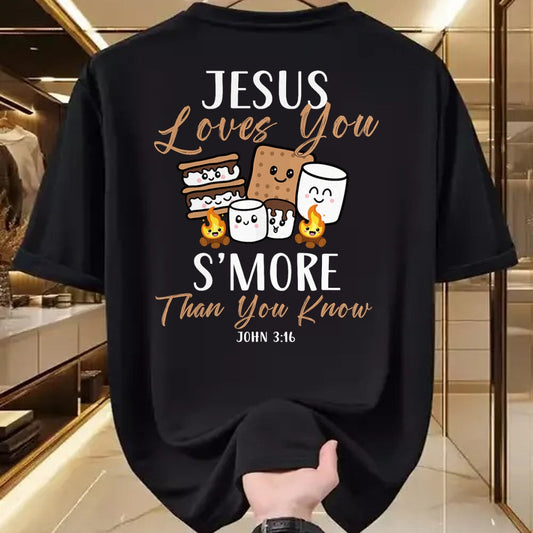 Funny Camping Shirt, Gift For Camping Lover Unisex T-Shirt/Hoodie/Sweatshirt HLT00 - Jesus Loves You S_More Christian Church Camper Camping Lover T-Shirt