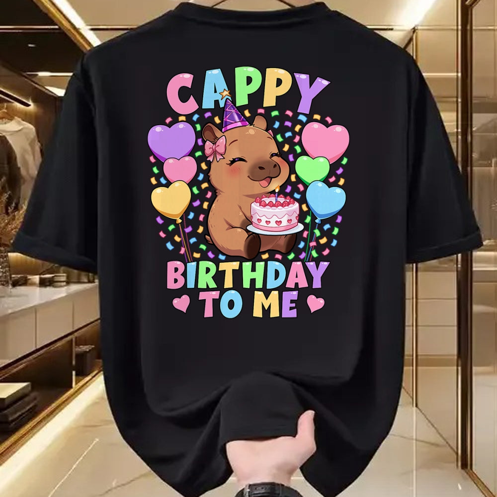 Cute Capybara Shirt, Funny Capybara UnisexT-Shirt/Hoodie/Sweatshirt HLT00 - Capybara Birthday Shirt  Kawaii Girl Cappy Birthday to Me T-Shirt