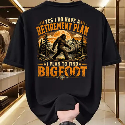 Funny Camping Shirt, Gift For Camping Lover Unisex T-Shirt/Hoodie/Sweatshirt HLT00 - Vintage Bigfoot Mountain Explorer Retirement Plan Merch T-Shirt