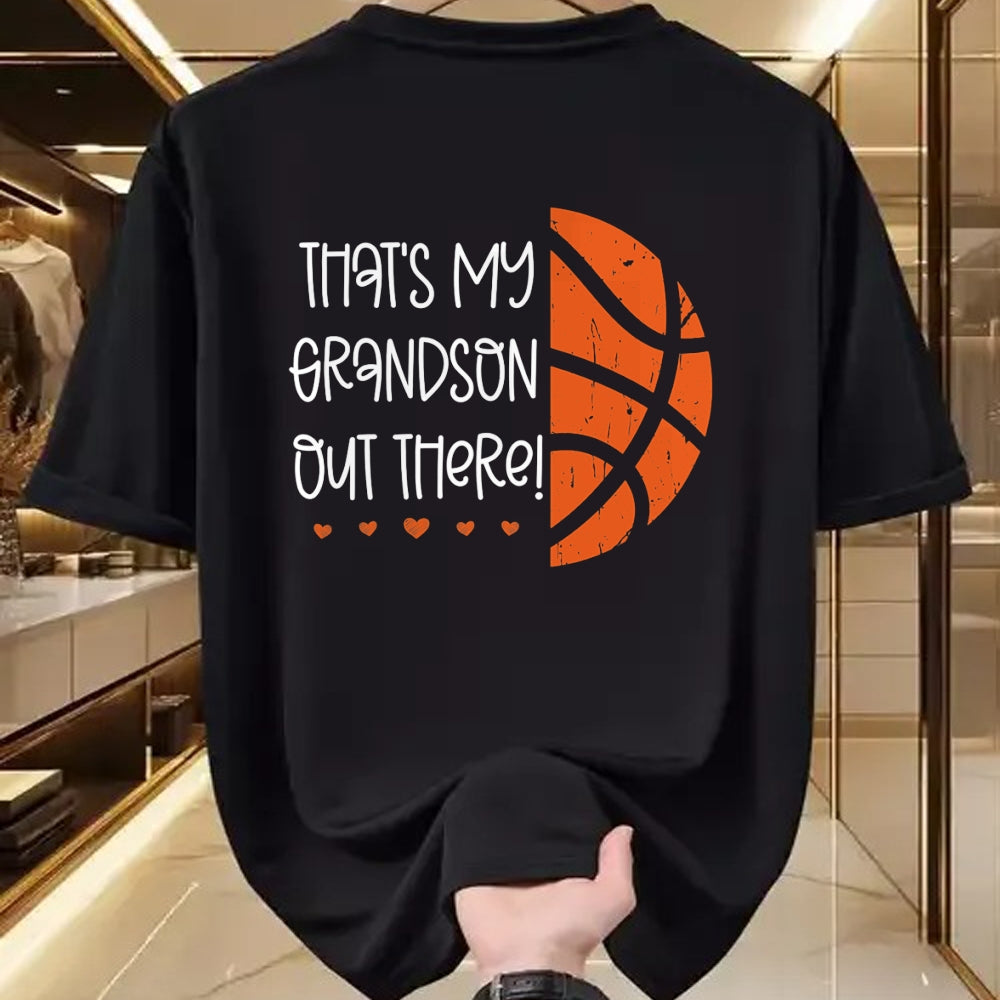Best Grandma Shirt, Proud Grandma Unisex T-Shirt/Hoodie/Sweatshirt HLT00 - Womens Basketball Grandma Gift That's My Grandson Out There Nana T-Shirt