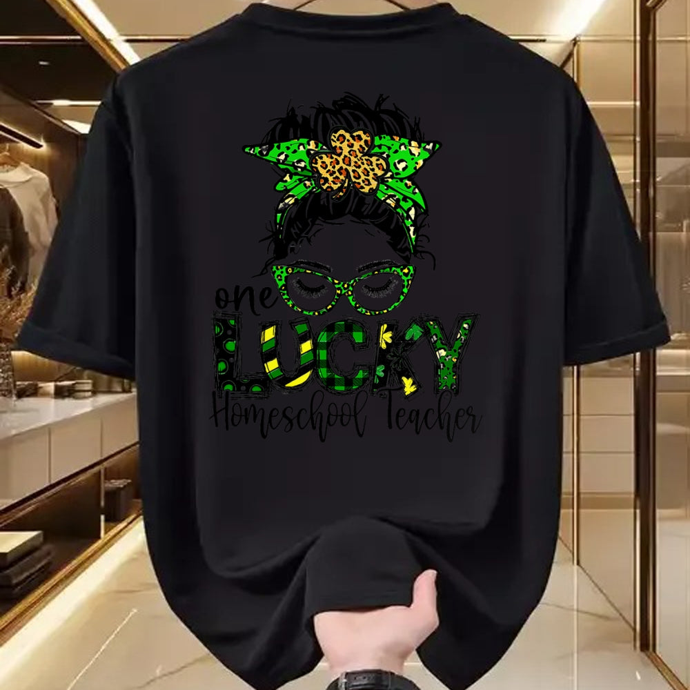 Patrick Day Shirts for Family, Funny Patrick Day shirts, st patrick's day Unisex T-Shirt/Hoodie/Sweatshirt HLT00 - One Lucky Homeschool Teacher St Patrick Day Teacher LOVE KID T-Shirt