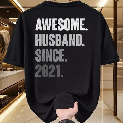 Best Wife Shirt, Wife and Husband Unisex T-Shirt/Hoodie/Sweatshirt HLT00 - 3rd Year Wedding Anniversary Epic Awesome Husband Since 2021 T-Shirt (3)