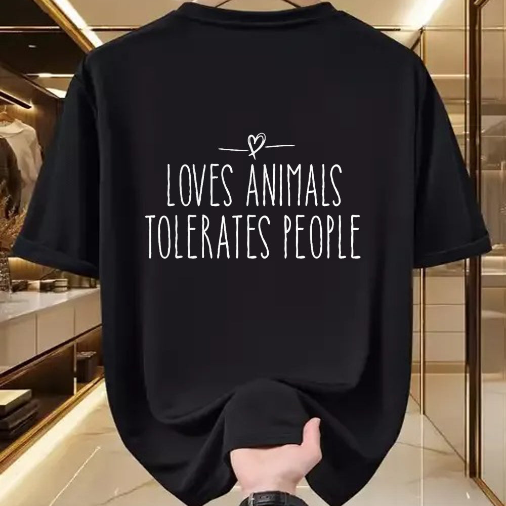Cat Love Shirt, Funny Cat Lover Gift UnisexT-Shirt/Hoodie/Sweatshirt HLT00 - loves animals tolerates people quote Cat Lover & Dog Love T-Shirt