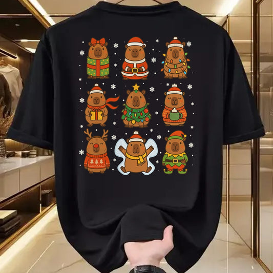 Cute Capybara Shirt, Funny Capybara Unisex T-Shirt/Hoodie/Sweatshirt HLT00 - Cute Christmas Capybara Funny Family Xmas Men Women Kids T-Shirt