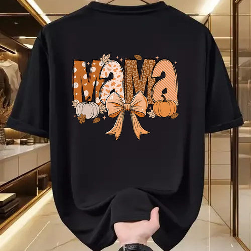 Best Thanksgiving Family Shirt , Funny Thanksgiving UnisexT-Shirt/Hoodie/Sweatshirt HLT00 - Retro Mama Coquette Bows Leopard Mom Fall Thanksgiving Women T-Shirt