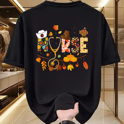 Funny Nurse Shirt, Nurse Unisex T-Shirt/Hoodie/Sweatshirt HLT00 - Nurse Thanksgiving Shirt Health Worker Nursing Fall Turkey T-Shirt