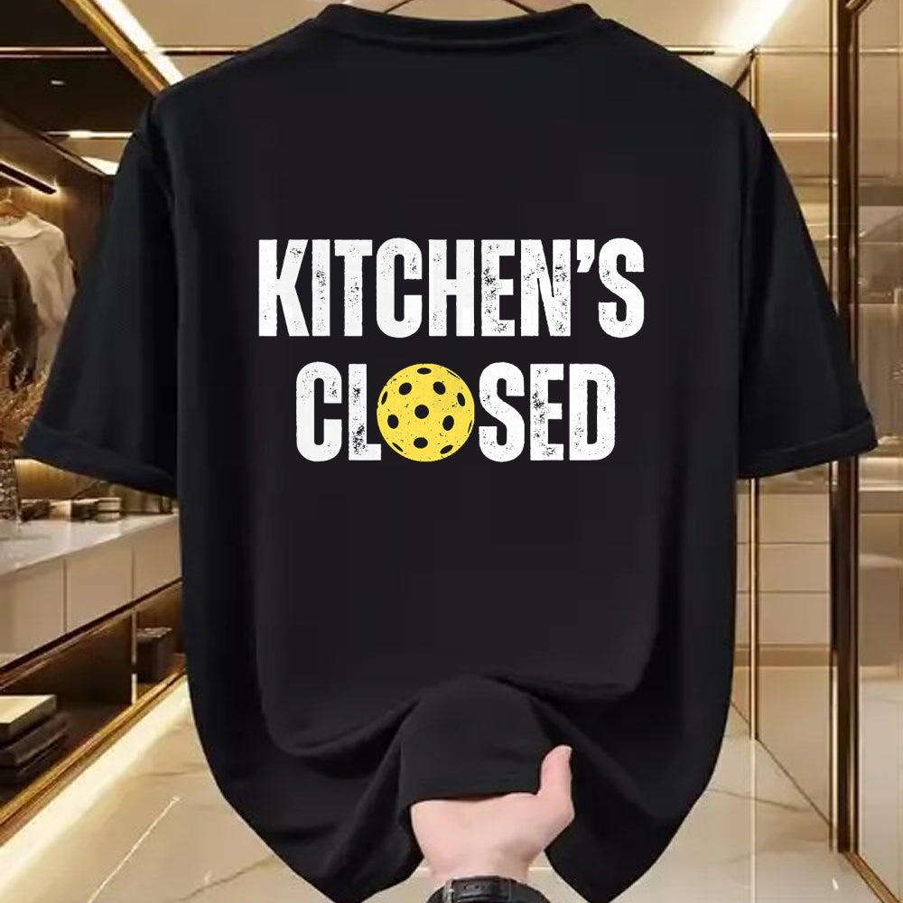 Funny Pickleball Shirt, Pickleball Lover Unisex T-Shirt/Hoodie/Sweatshirt HLT00 - Pickleball Kitchen is Closed Pickleball Net Closed T-Shirt