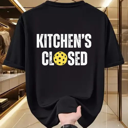 Funny Pickleball Shirt, Pickleball Lover Unisex T-Shirt/Hoodie/Sweatshirt HLT00 - Pickleball Kitchen is Closed Pickleball Net Closed T-Shirt