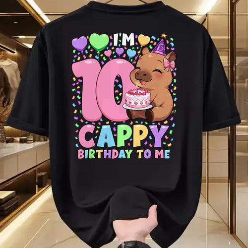Cute Capybara Shirt, Funny Capybara UnisexT-Shirt/Hoodie/Sweatshirt HLT00 - Capybara Birthday Shirt Kawaii Girl Capybara 10th Birthday T-Shirt