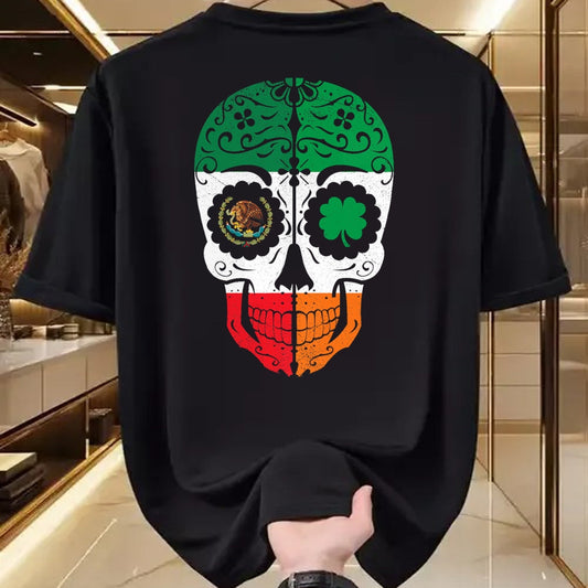 Patrick Day Shirts for Family, Funny Patrick Day shirts, st patrick's day Unisex T-Shirt/Hoodie/Sweatshirt HLT00 - Mexican Irish Sugar Skull St Patrick Day Mexico Ireland Flag T-Shirt